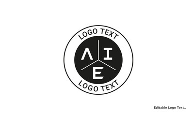 Vintage Retro AIE Letters Logo Vector Stamp	