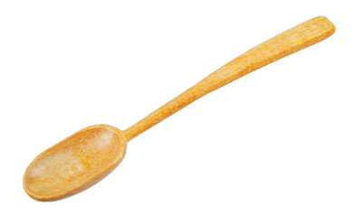 Wooden spoon isolated on a white background.