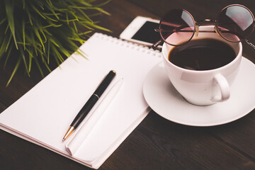 cafe Drink cup notepad with pen accessories