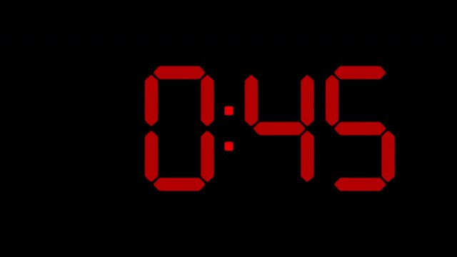 Digital Time Classic Red Series From 0 44 To 0 45 
Exact Time Series 
Alarm Clock Front Camera Close Up 
Creative And Customizable Movie, Film, Video Asset
