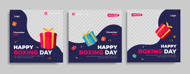 Boxing day sale cocial media post collection. - Powered by Adobe