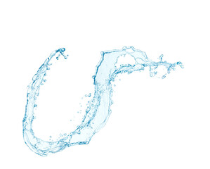 Obraz premium blue water splash isolated on white background