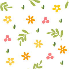 Obraz premium Beautiful background with flowers and leaves. Perfect for wallpapers, paper, greeting cards, invitations. seamless pattern.
