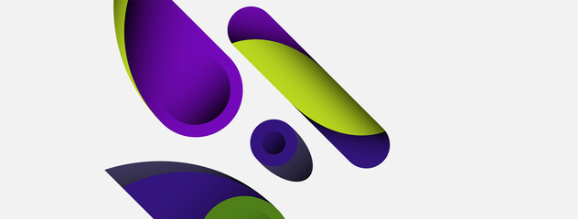 Abstract background. Minimal geometric circles and round style shapes with deep shadow effects. Trendy technology business template for wallpaper banner or background