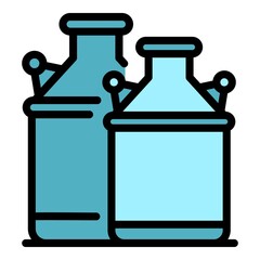 Drink farm canister icon. Outline drink farm canister vector icon color flat isolated