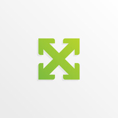 Letter X logo with four arrow direction