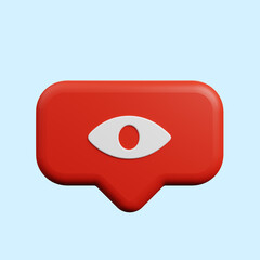 3d illustration of social media notification concept icon