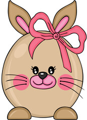 Funny cute Easter bunny isolated