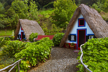 Traditional Madeira house in Santana Portugal