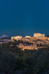 Fototapeta na wymiar Sunset landscapes of the Acropolis in Athens, Greece