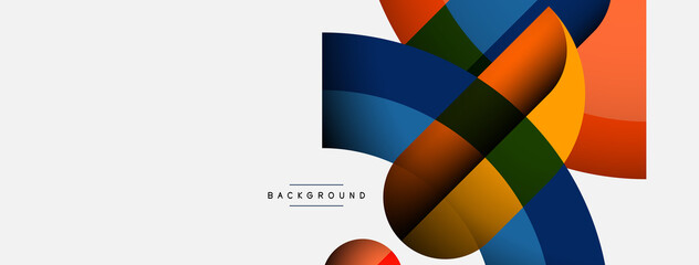 Obraz premium Geometric abstract background. Round shapes, circles, lines composition for wallpaper banner background or landing page
