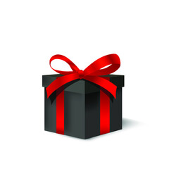 red gift box with ribbon
