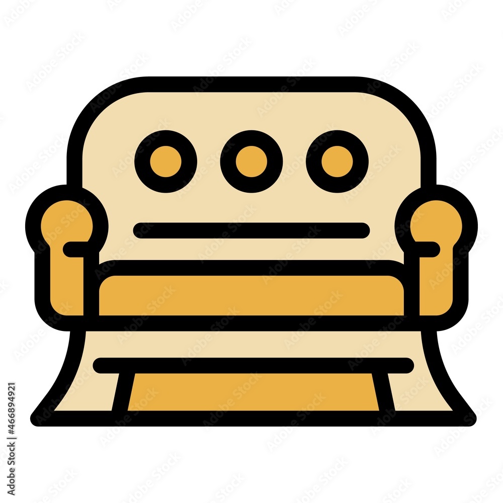 Poster quiet spaces sofa icon. outline quiet spaces sofa vector icon color flat isolated