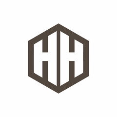initial logo hh with pentagon shape, monogram logo