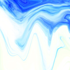 High Resolution Colorful fluid painting with marbling texture, blue and turquoise color, liquid background. 3D Rendering.