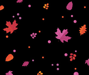 Autumn Fall Leaf Colorful Bright And Dark Pattern