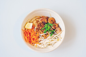 Delicious homemade Vietnamese soup Pho cooked with rice noodles