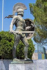 Denkmal für Leonidas, König von Sparta, in Sparta, Peloponnes, Griechenland