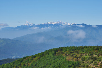 長野県　高ボッチ高原からの南アルプス
