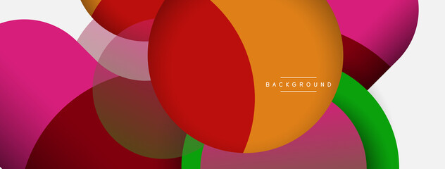 Obraz premium Vector round shapes circles minimal geometric background. Vector illustration for wallpaper banner background or landing page