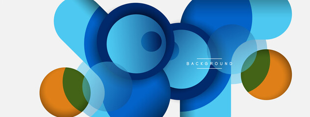 Vector round shapes circles minimal geometric background. Vector illustration for wallpaper banner background or landing page