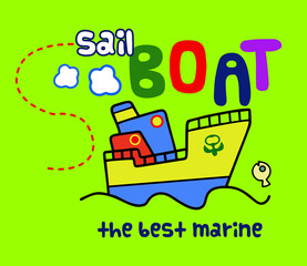 SAILBOAT Image vector illustration for your kid t shirt or your design