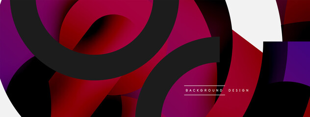 Round shapes circles and other geometric forms. Vector illustration for wallpaper banner background card or landing page