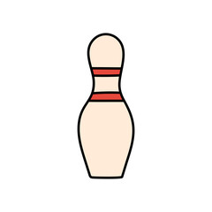 Bowling pin. Sport equipment sketch. Hand drawn icon. Vector freehand fitness illustration