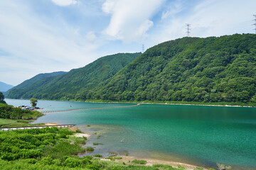 Obraz premium 長野県伊那市高遠町 美和湖 