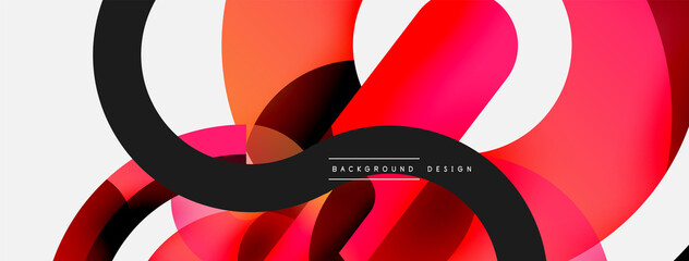 Round shapes circles and other geometric forms. Vector illustration for wallpaper banner background card or landing page