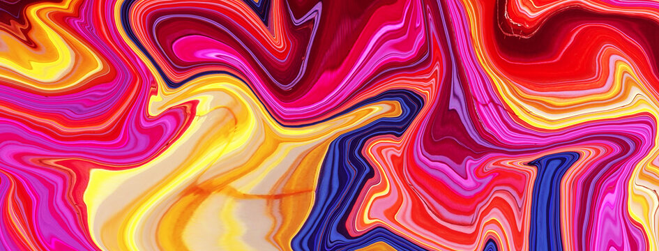 High Resolution Colorful fluid painting with marbling texture, liquid background. 3D Rendering.