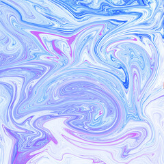 High Resolution Colorful fluid painting with marbling texture, pink and blue color, liquid background. 3D Rendering.