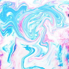 High Resolution Blue Colorful fluid painting with marbling texture, 3D Rendering. 
