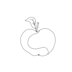 apple on a white background line art