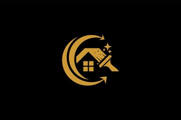 Clean house logo design vector. Housekeeping logo sign.