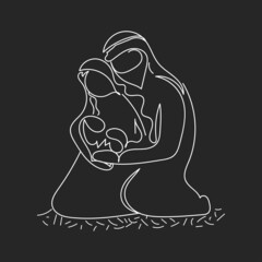 Christmas story isolated vector illustration. Hand drawn holiday background. Doodle graphic element. Greeting card design celebration.