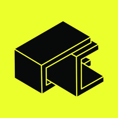 Impossible optical illusion shapes. Geometry. Optical art object. Impossible figure. 