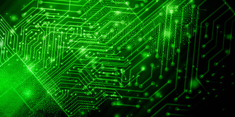 2d illustration Abstract futuristic electronic circuit technology background