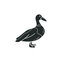 Duck Icon Silhouette Illustration. Animal Bird Vector Graphic Pictogram Symbol Clip Art. Doodle Sketch Black Sign.