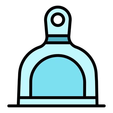 recommend clip art: Home dustpan icon. Outline home dustpan vector icon color flat isolated