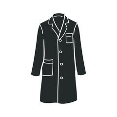Lab Coat Icon Silhouette Illustration. Hospital Uniform Vector Graphic Pictogram Symbol Clip Art. Doodle Sketch Black Sign.
