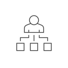 Company staff structure line outline icon