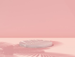 podiums for showing product with pink background.3d rendering