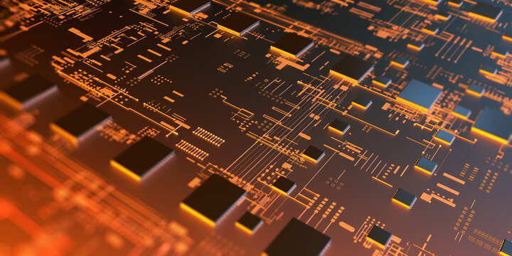 Abstract technology background/Circuit board virtual server, technology  background can be used as digital dynamic wallpaper, technology background. 3d illustration