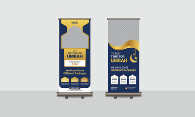 hajj or umrah Roll up banner template