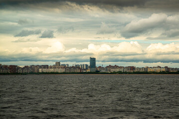 Fototapeta premium water of the Gulf of Finland in cloudy weather