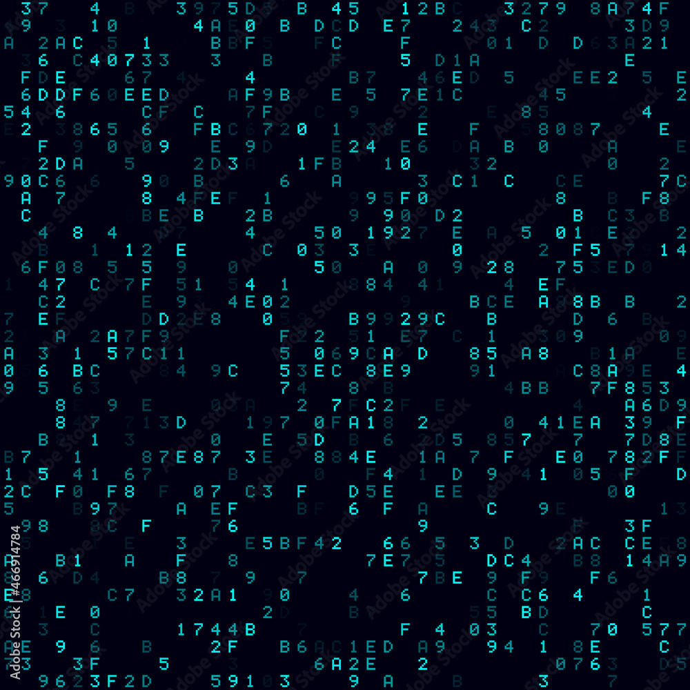 Poster cyan sparse hexadecimal background. medium sized seamless pattern. captivating vector illustration.