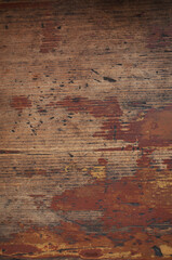 texture of old wood floor with peeling paint