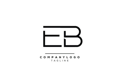 Abstract Letter Initial eb be Vector Logo Design Template