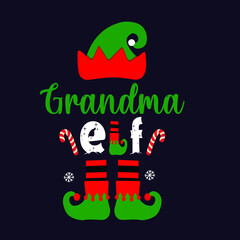 grandma elf t shirt desing